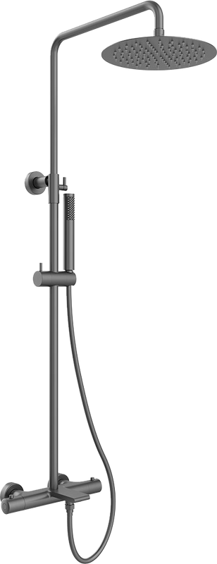 Душевая стойка Vincea Vogue VSFS-1V1TGM с термостатом, вороненая сталь