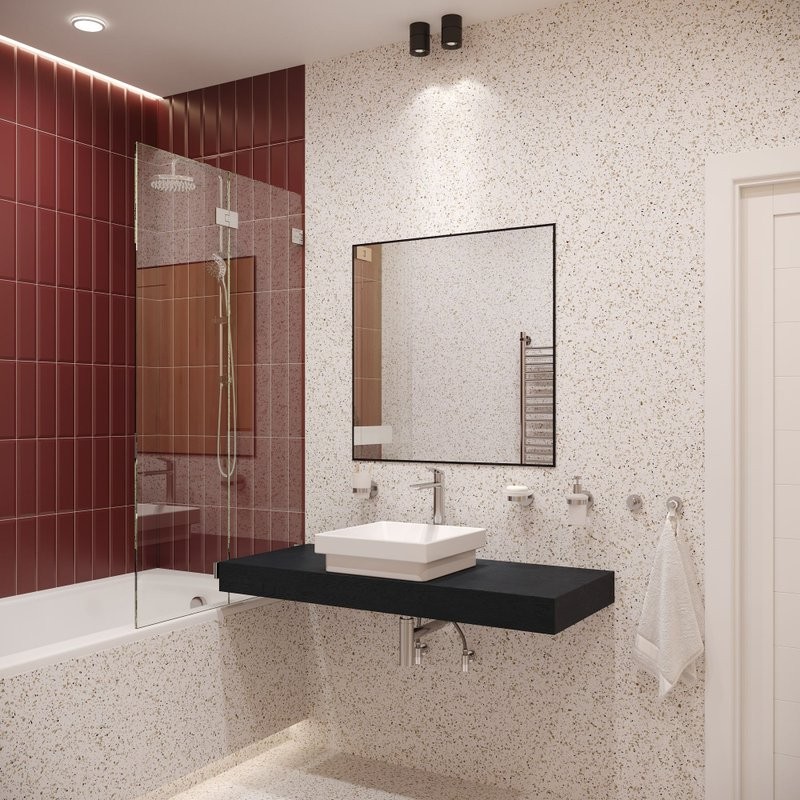 Зеркало Wellsee 7 Rays’ Spectrum 75х75 черное матовое