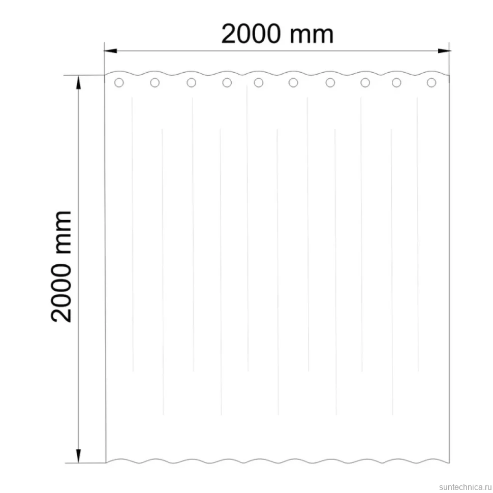 Штора для ванной Wasserkraft Aland SC-85105 200х200 см