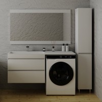 Мебель для ванной комнаты Style Line Даллас 140 Люкс Plus L подвесная, 2 ящика, эмаль