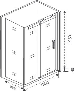 Душевой уголок Good Door Galaxy WTW+SP-C-В 130x80, профиль черный + очиститель для стекол