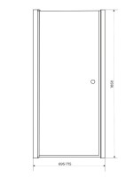 Душевая дверь в нишу Parly DE70F 70x185, профиль белый, стекло матовое