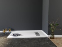 Поддон для душа Aquanet Delight 140x80 белый камень, с сифоном