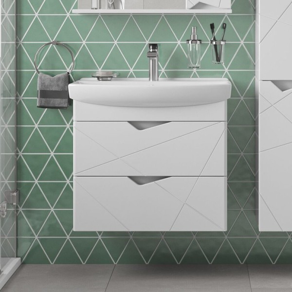 Тумба с раковиной SanStar Линни 70 подвесная, белая