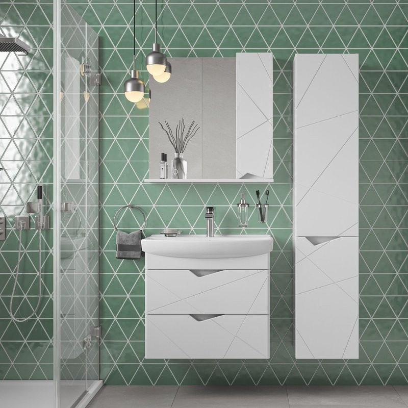 Тумба с раковиной SanStar Линни 70 подвесная, белая