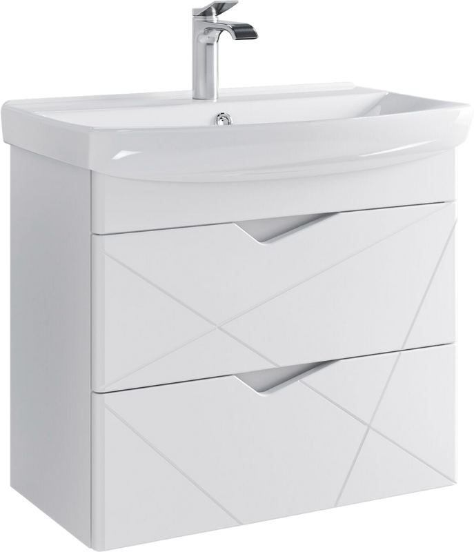 Тумба с раковиной SanStar Линни 70 подвесная, белая