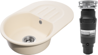 Комплект Мойка GranFest Smart SM 680 L бежевая + Измельчитель Bone Crusher BC 910-SL-Slim Line