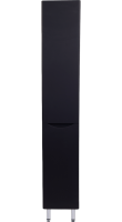 Шкаф пенал для ванной Style Line Бергамо Люкс Plus 30 с бельевой корзиной, антискрейтч черный