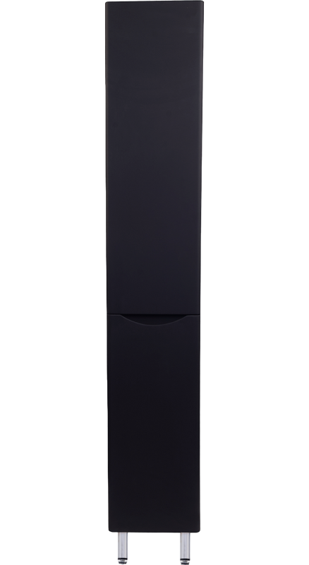 Шкаф пенал для ванной Style Line Бергамо Люкс Plus 30 с бельевой корзиной, антискрейтч черный