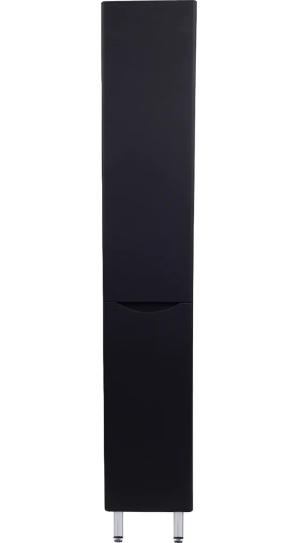 Шкаф пенал для ванной Style Line Бергамо Люкс Plus 30 с бельевой корзиной, антискрейтч черный