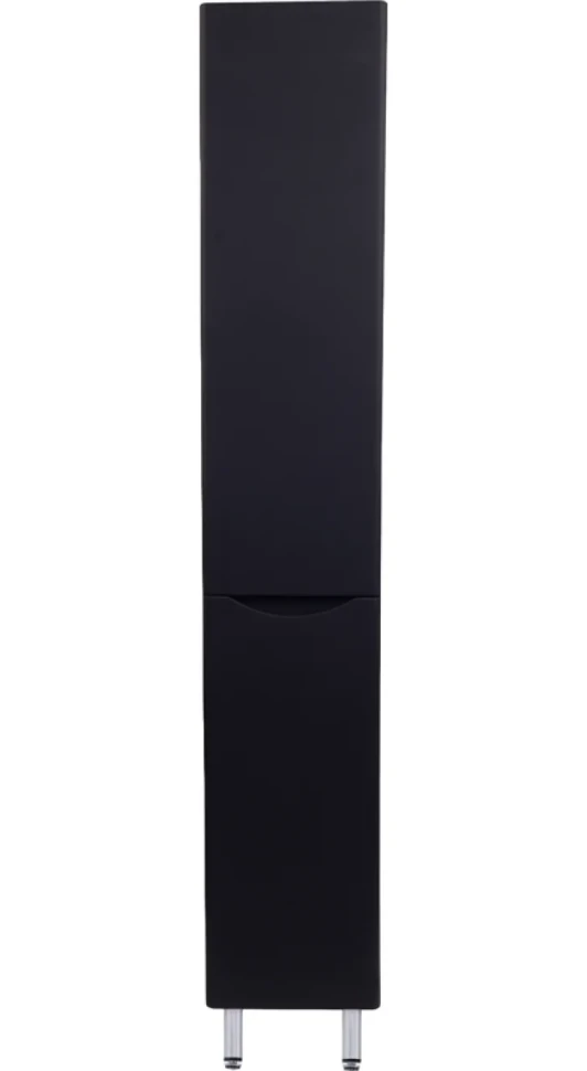 Шкаф пенал для ванной Style Line Бергамо Люкс Plus 30 с бельевой корзиной, антискрейтч черный