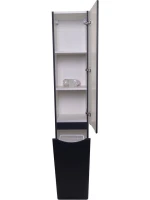 Шкаф пенал для ванной Style Line Бергамо Люкс Plus 30 с бельевой корзиной, антискрейтч черный