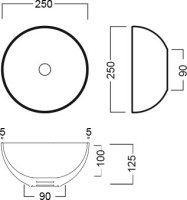 Накладная раковина Hatria Happy hour A0Y5A525 белая матовая
