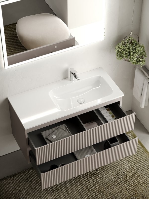 Тумба с раковиной Sancos Snob R 100 см, R, doha soft