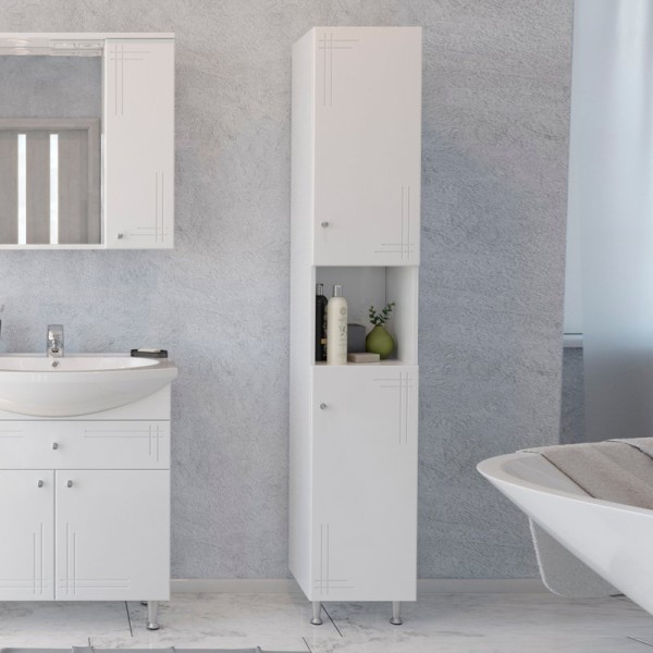 Шкаф пенал для ванной SanStar Июнь напольный, белый