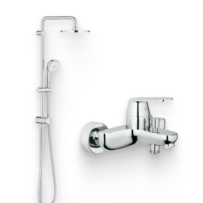 Душевой комплект Смеситель Grohe Eurosmart Cosmopolitan 32831000 + Стойка New Tempesta Rustic 27399002