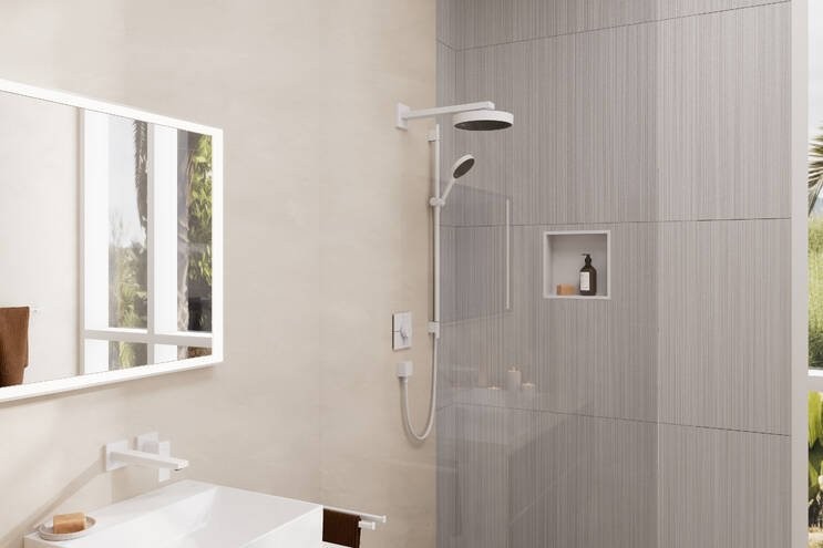 Кронштейн для верхнего душа Hansgrohe Square 27694700 38,9 см, матовый белый