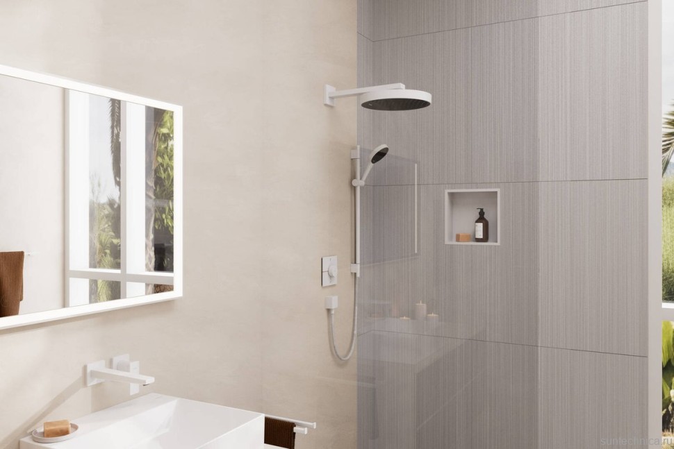 Кронштейн для верхнего душа Hansgrohe Square 27694700 38,9 см, матовый белый