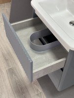 Тумба с раковиной Alavann Wave 80 подвесная, голубой деним