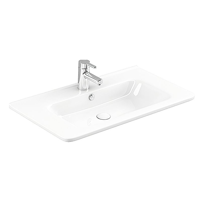 Тумба с раковиной Alavann Wave 80 подвесная, голубой деним