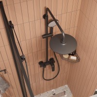 Душевая стойка STWORKI Вирклунд S05170BK матовый чёрный