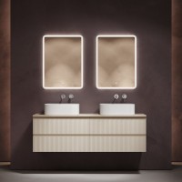 Тумба с раковиной Sancos Snob R 160 beige soft, столешница бежевая TT160A2, раковина CN6052
