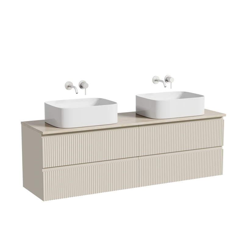 Тумба с раковиной Sancos Snob R 160 beige soft, столешница бежевая TT160A2, раковина CN6052