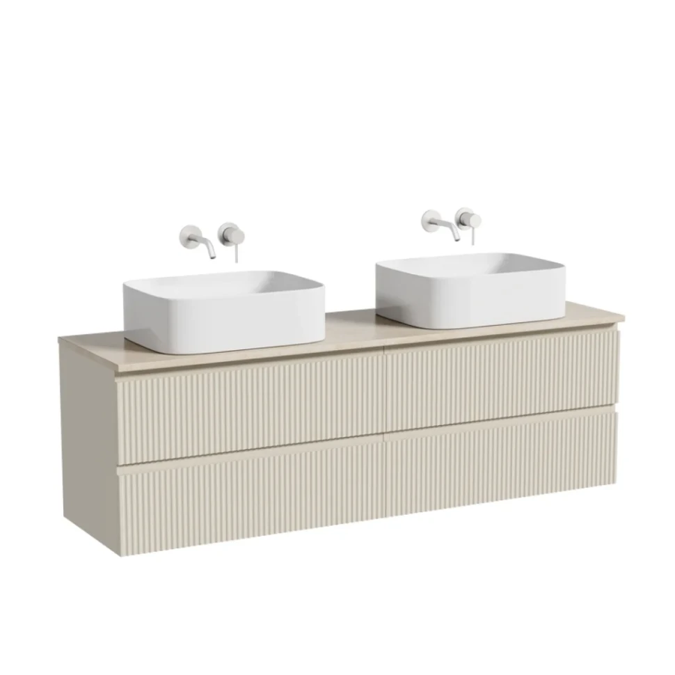 Тумба с раковиной Sancos Snob R 160 beige soft, столешница бежевая TT160A2, раковина CN6052