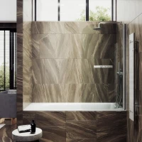 Шторка на ванну Maybahglass MGV-788-5 80x140, профиль матовый хром, стекло прозрачное