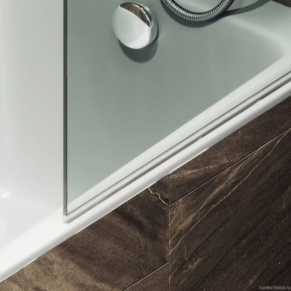 Шторка на ванну Maybahglass MGV-788-5 80x140, профиль матовый хром, стекло прозрачное