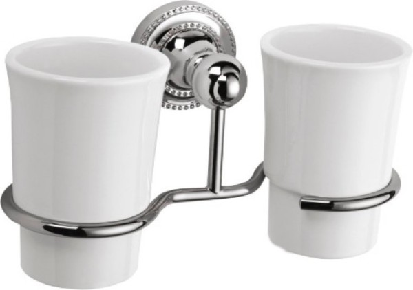 Стакан для ванной Fixsen Style FX-41107 настенный, белый, керамический, двойной