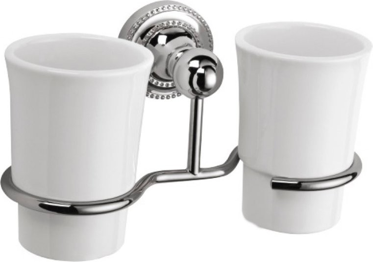 Стакан для ванной Fixsen Style FX-41107 настенный, белый, керамический, двойной
