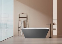 Ванна из искусственного камня AltroBagno Francesca 090105 170x75 см, отдельностоящая, на ножках, с донным клапаном, с подголовником