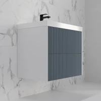 Тумба с раковиной Style Line Стокгольм 70 подвесная, графит софт