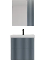 Тумба с раковиной Style Line Стокгольм 70 подвесная, графит софт
