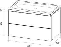 Тумба с раковиной Marka One Elena 60 push Тумба с раковиной Marka One Elena 60 push