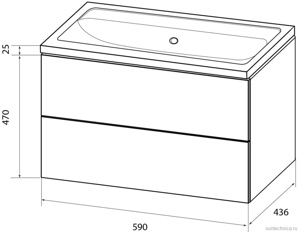 Тумба с раковиной Marka One Elena 60 push