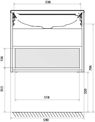 Тумба с раковиной Marka One Elena 60 push