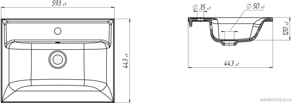 Тумба с раковиной Marka One Elena 60 push