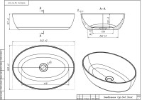 Накладная раковина Belux Турин 54 глянцевая белая, овальная