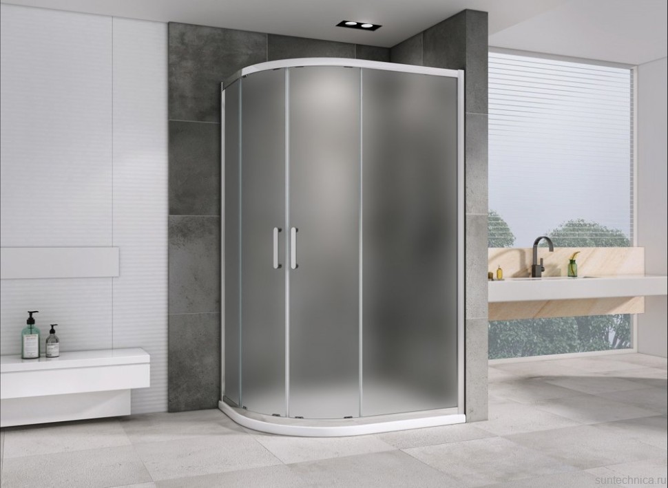 Душевой уголок Abber Schwarzer Diamant AG01180M 100x80, профиль хром матовый, стекло матовое