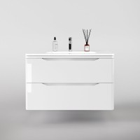 Тумба с раковиной Style Line Марелла 90 подвесная, белый глянец