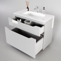 Тумба с раковиной Style Line Марелла 90 подвесная, белый глянец