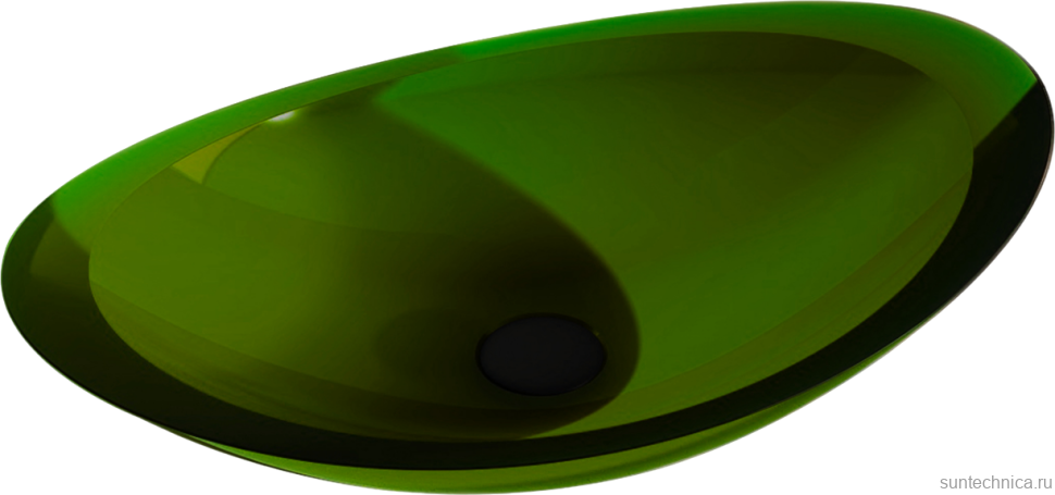 Накладная раковина Abber Kristall AT2808 emerald, зеленая