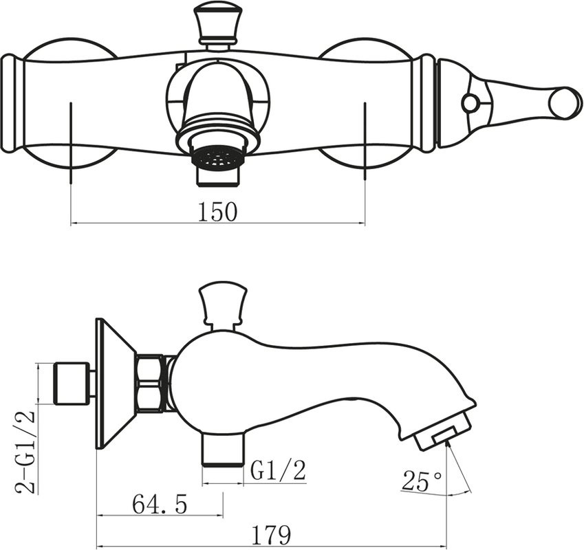 Душевой комплект Смеситель BelBagno Tiffani TIF-VASM-CRM + Гарнитур BB-DFS-5-CRM