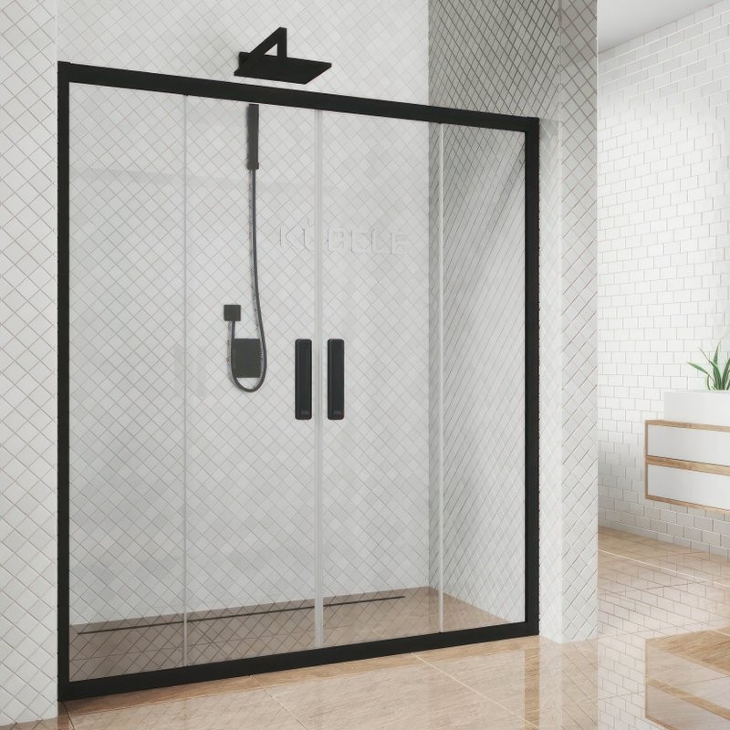 Душевая дверь в нишу Kubele DE019 D4-CLN-BLMT 205 см, профиль матовый черный