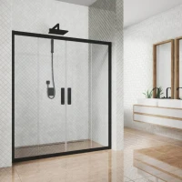 Душевая дверь в нишу Kubele DE019 D4-CLN-BLMT 205 см, профиль матовый черный