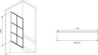 Шторка на ванну Abber Immer Offen AG72080B 80x140, профиль черный, стекло прозрачное