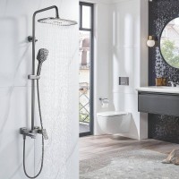 Душевая стойка Shevanik S4036T оружейная сталь