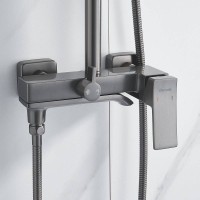 Душевая стойка Shevanik S4036T оружейная сталь